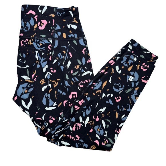Sweaty Betty Power Pocket Workout 7/8 Leggings In Blue Floral Pop Print Medium - Picture 6 of 7